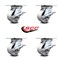 Service Caster 4 Inch Heavy Duty Semi Steel Caster Set with Roller Bearings and Brakes SCC SCC-35S420-SSR-SLB-4 - alternate 1